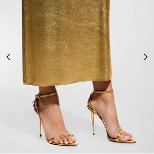 Tom Ford Lock Metallic Stiletto Sandale. Never wore. New with Box, bust bag.